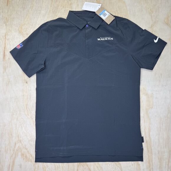 NEW Baltimore Ravens Nike Sideline Lockup Performance Polo Shirt Black MD M - Picture 1 of 11